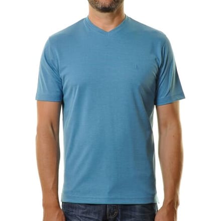 Ragman T-Shirt Softknit Uni Easy Care V-Neck Ocean Blue / male