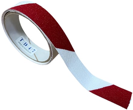 TD47 Antislip tape Strook 25mm x 1m Rood/Wit