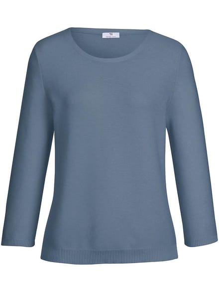 Trui ronde hals 100% SUPIMA® katoen Van Peter Hahn blauw