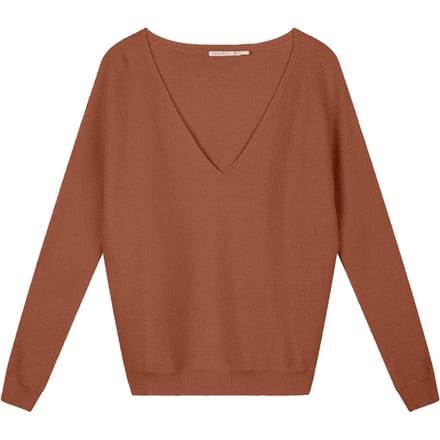 EsQualo Sweater Lurex Bat Sleeve Copper Brown Größe: XXL | Pullover Outlet | Damen | Braun