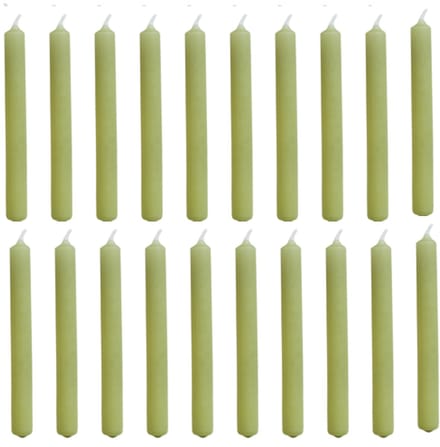 Rustik Lys - Potloodkaarsen - Extra smal - 1,2 cm - Olijfgroen - Klein - 20 stuks - 1,2 x 10cm