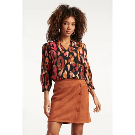 Smashed Lemon Roze en zwart dierenprint top |