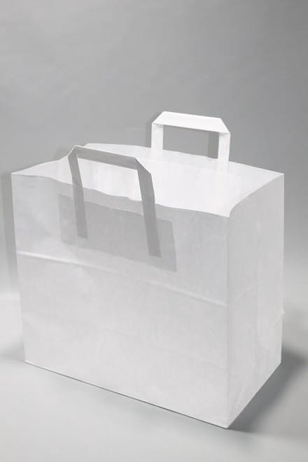 Draagtassen Papier 32x17x27cm Gebleekt Kraft 70 g/qm (50 stuks)