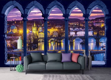 Poster | Blauw , Paars | 104 x 70,5 cm