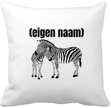 Akyol - 2 zebra's Kussen hoes - Dierentuin - zebra liefhebbers - met eigen naam - zebra spullen - gepersonaliseerd - 40 bij 40 cm