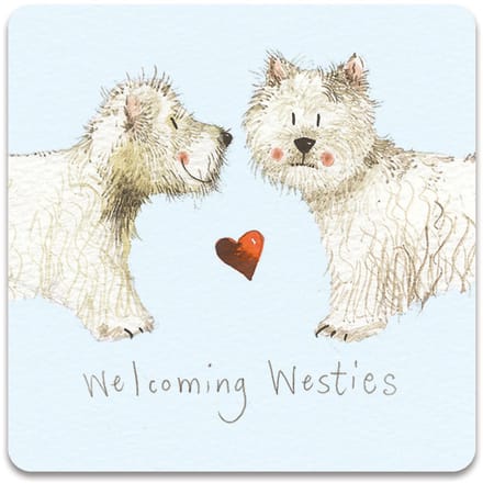 Alex Clark Welcoming Westies Fridge Magnet ~ Koelkast magneet honden