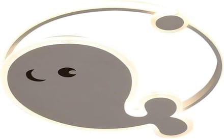 Plafondlamp - Dolfijnlamp Kinderkamer - Sfeervol Verlichten - Traploos Dimbaar - 56 cm Breed - Wit