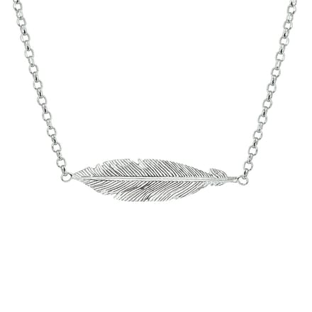 zilver gerhodineerd collier veer 40,5 + 3 cm 1319792