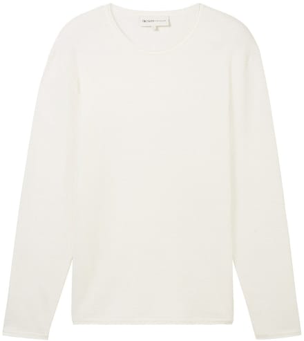 Tom Tailor Denim - Gebreide trui van katoen - Maat XL - Wool White