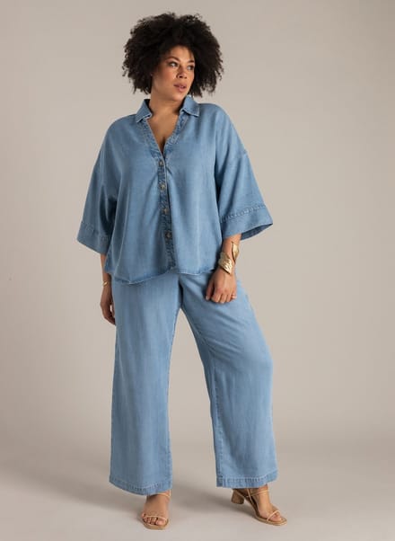 YEST CURVE Nathalie Bottoms - Light Denim Bleached - maat 3(52)
