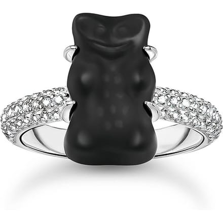Thomas Sabo - TR2478-052-11-52 - Ring - 925 zilver - Dames - Goldbär zwart - Ringmaat 52