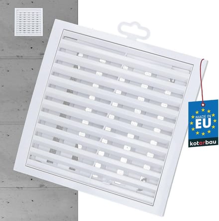 Afsluitbaar Ventilatierooster 200 x 200 mm met Insectenwering - Kunststof Luchtventilator