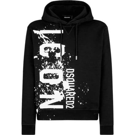 Dsquared2 Cool Fit Icon Splash Logo Zwarte Hoodie