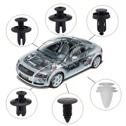 DW4Trading Auto Bevestigingsclips 50 Stuks 6 Soorten Nylon - Wit en Zwart