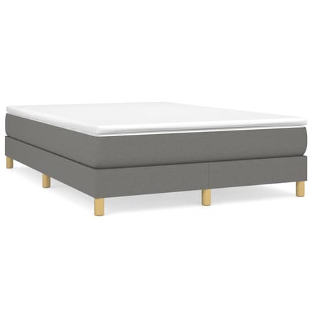 vidaXL - Boxspring - bed - stof - donkergrijs - 140x200 - cm
