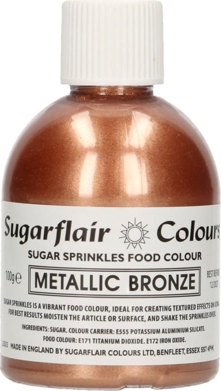 Sugarflair Sugar Sprinkles - Metallic Bronze - 100g - Gekleurde Suiker - Eetbare Taartdecoratie