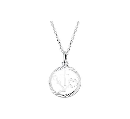 Zilver Gerhodineerde Collier geloof 1329791