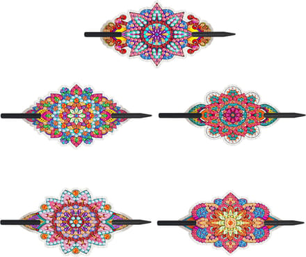 Haarspelden - 206 - Mandala - set van 5 - diamond painting - compleet pakket - Diamond painting by Wietske