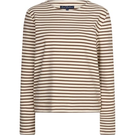 Red Button beige dames t-shirt   Ronde hals   Regular fit   Geen zakken   Streep patroon   Lange mouw Beige L