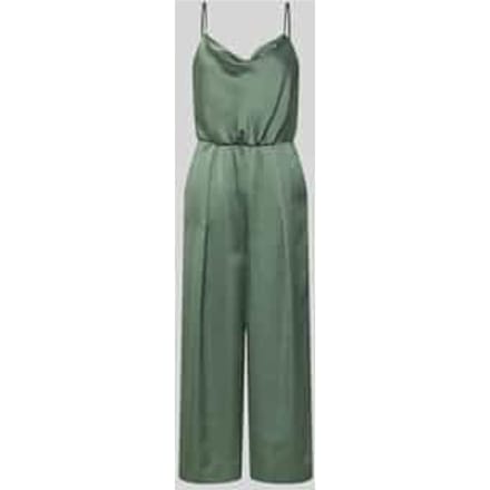 Jumpsuit van satijn met cascadehals