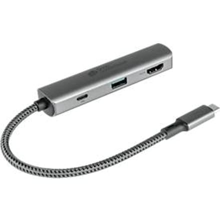 USB-C hub Good Connections, 3-poorts met 1 x HDMI, 1 x USB-C, 1 x USB 3.0 A, antraciet
