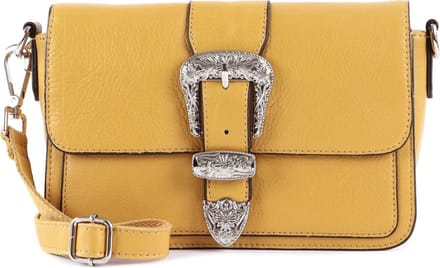 FREDsBRUDER Leren Schoudertas Kesey Flapover Crossbody Sunny Yellow Mosterdgeel