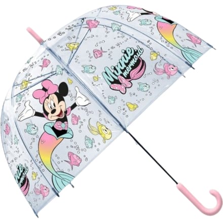 Disney Minnie Mouse paraplu - voor kinderen - licht roze/blauw - D61 cm
