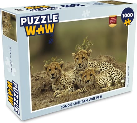 Puzzel Jonge cheetah welpen - Legpuzzel - Puzzel 1000 stukjes volwassenen