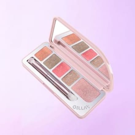 GELLA'S - Single-pan Shimmer Eyeshadow Blush Palette - 2 Types #02 Slightly Tipsy Rose - 8g