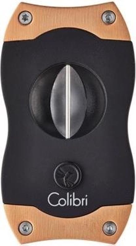 Sigarenknipper Colibri V-Cut zwart - rosé goud