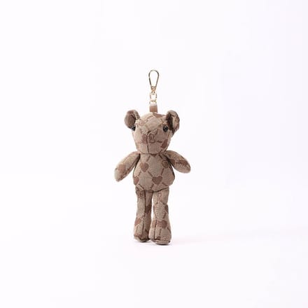 Chic Teddybeer bagcharm - Gobelinstof - Tas hanger - Beige monogram - B-loved