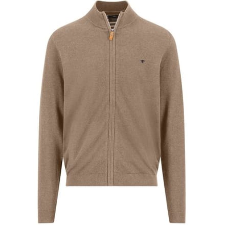 Fynch-Hatton Vest Solid Color Zip Air Cotton Taupe / male