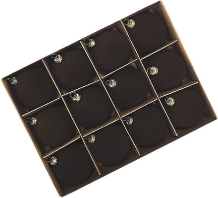 Fjesta© Velvet kerstballen - 6cm - Donkerbruin - 12 stuks