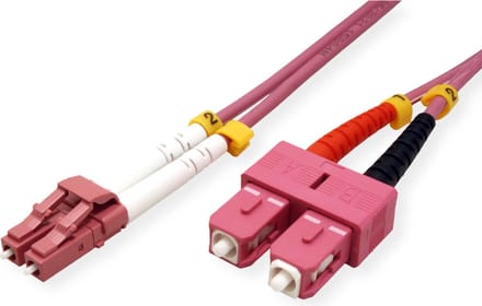 VALUE F.O. kabel 50/125µm OM4, LC/SC, LSOH, violet, 1 m