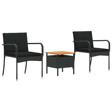 vidaXL - Tuinset - Zwart - poly - rattan