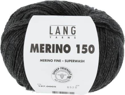 Lang Yarns Merino 150 - 05 antraciet mix - Merinowol Garen