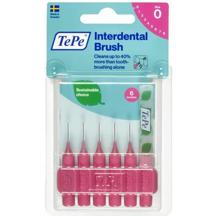 TePe Interdentale Ragers Original Roze ISO maat 0 – 0,4 mm (6 stuks)