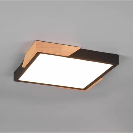 Reality Leuchten LED plafondlamp Meta, 31,5x31,5cm, 3.000K, zwart