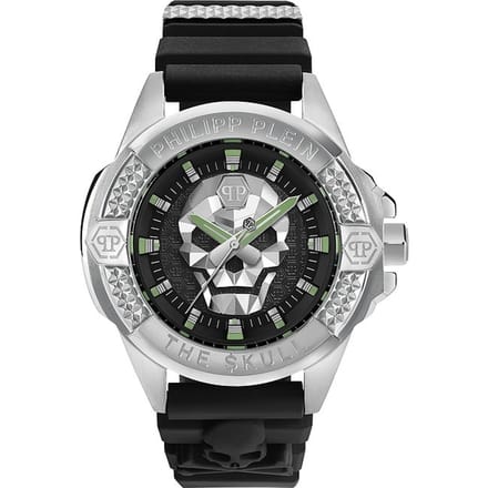 Philipp Plein The $Kull PWAAA0121 Horloge - Siliconen - Zwart - Ø 44 mm
