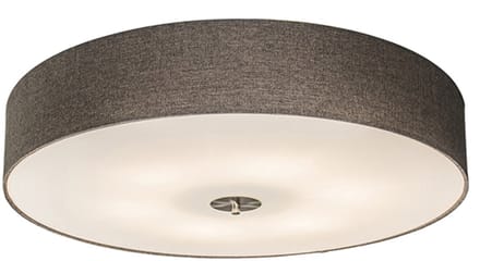QAZQA Drum 70 - Plafondlamp met lampenkap - 6 Lichts - Ø70 cm - taupe