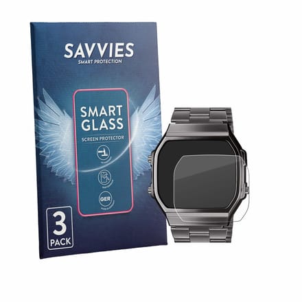 3 Stuks Savvies Screenprotector - geschikt voor Casio A168WEGG-1BEF - beschermfolie glas transparant