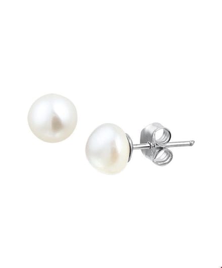 TFT Oorknoppen Parel Zilver Gerhodineerd Glanzend 7 mm
