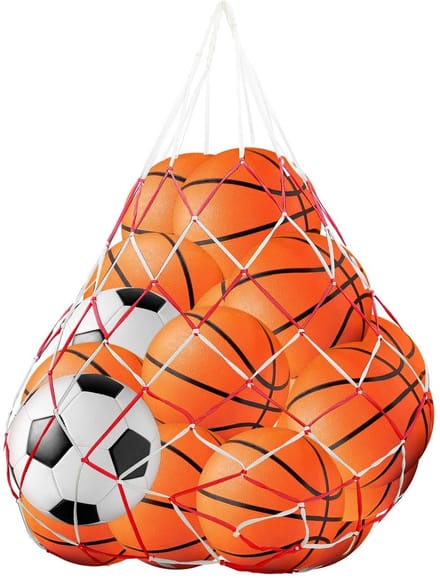 Dailygoods- Balnet Draagbaar - Polyester - 156 cm x 63 cm - Geschikt voor Voetballen/Basketbal/Volleybal - Extra Grote Capaciteit - Mesh-ontwerp - Baltas