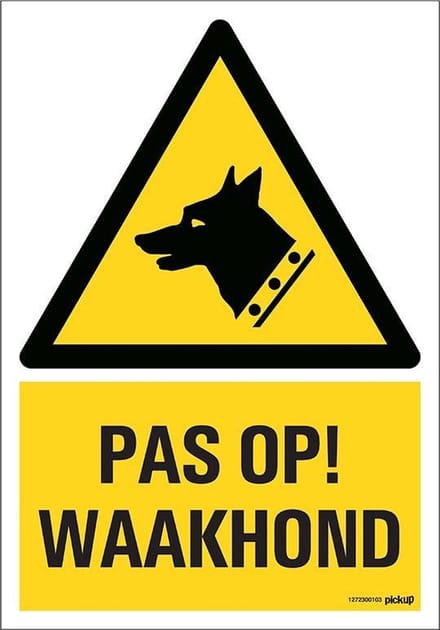 Pickup bord 23x33 cm Combinatie - Pas op waakhond