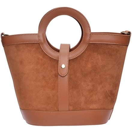 Anna Luchini Brown Rundleer Tas