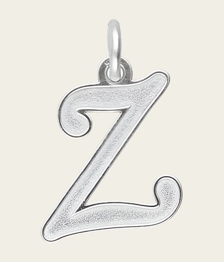 Zilveren letter Z sierlijk mat-glans kettinghanger