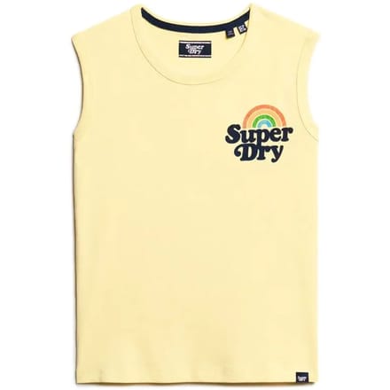 Superdry Vintage Rainbow Hemd Geel Grootte: 40