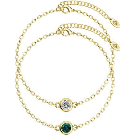 Geboortesteen armbanden - Goud, kristal en groen