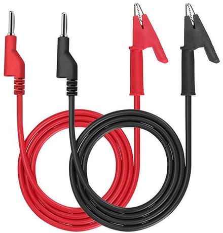 Set van 2 Multimeter Testkabels met Banaan- en Krokodillenklemmen - 1 Meter, 1000V/15A