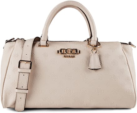 GUESS handtas schoudertas Anise Box Satchel Stone Logo crème